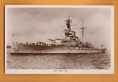 Naval Shipping- H.M.S  Royal Oak- Battleship.   W.E. Mack   Postcard. • £2.99