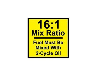Mix Ratio Chart 16:1  2-Stroke 2-Cycle Oil Fuel Chainsaw GASOLINE STICKER DECAL • $1.40
