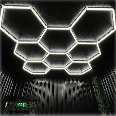 Led Hexagon Lights Customize 8 Grid System Honeycomb Light For Garage Home • $180