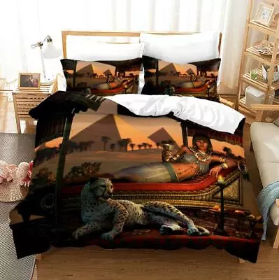 Queen Of Egypt Leopard  Duvet/Quilt/Doona Cover Single/Double/Queen/King Bed Set • $83.68