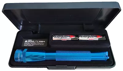 Mini Maglite Flashlight LED PRO+ Blue With Pres Gift Box & 2AA Batteries SHCJ11 • $39.99