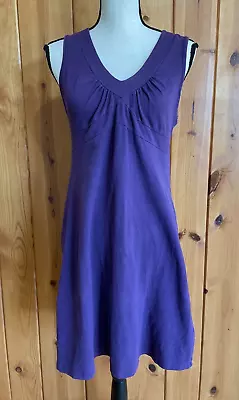 ATHLETA Senorita Dress Athleisure Travel Organic Cotton Stretch Purple Large • $26.99