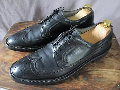 Nunn Bush Custom Grade Black Leather Oxfords V Cleat Wingtips Shoes 11D • $59.99