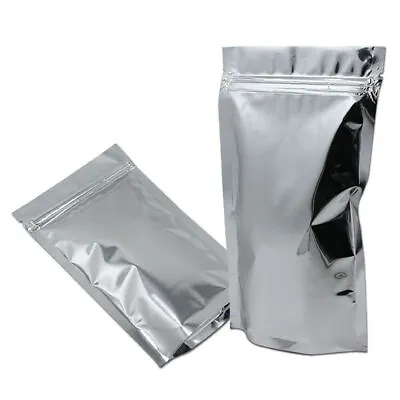 QTY 5 - Smell Proof Mylar Bags Aluminum Foil Pouch - Silver Zip Lock 5  X 8  • $4.99