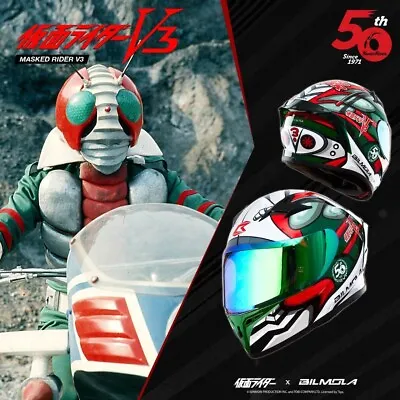 $119 • Buy Motorcycle Helmet Bilmola Limited 50th Kamen Rider,V3 Version Size Available