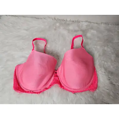 La Senza Womens Bra Sexy Tease Polish Contour Floral Lace Pink Size 38DD • $22.40