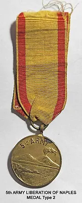 JR038-5th Army Commemorative Medal Naples Italy 1943 Type 2 • $20
