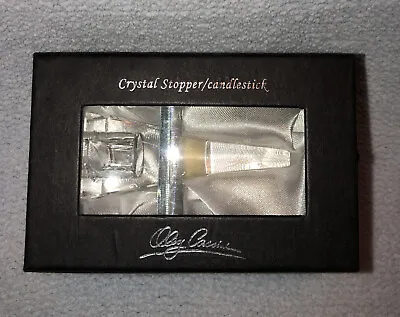 Beautiful Oleg Cassini Crystal Wine Bottle Stopper / Candle Holder New In Box • $17.99