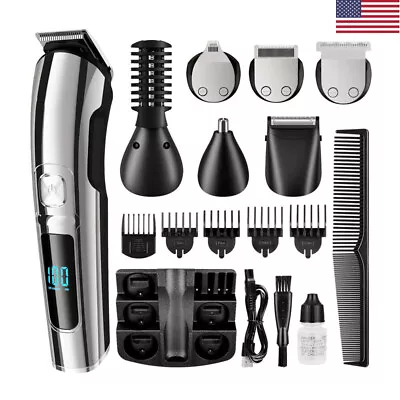 Men's Beard Trimmer Hair Clipper Waterproof Electric Body Shaver Grooming Kits • $29.14
