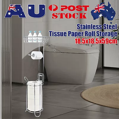 $24.99 • Buy Stainless Steel Toilet Paper Roll Holder For Bathroom Free Standing 58x18x18cm C