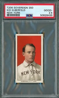 1910 T206 Kid Elberfeld Portrait NY Sovereign 350 UNDERGRADED PSA 2.5 (LOOKS EX) • $749