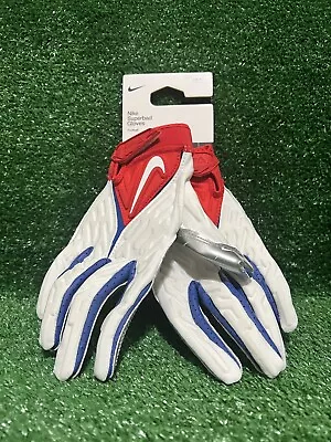 Nike Superbad 6.0 Football Gloves Red White Blue Men's Sizes NWT • $39.99