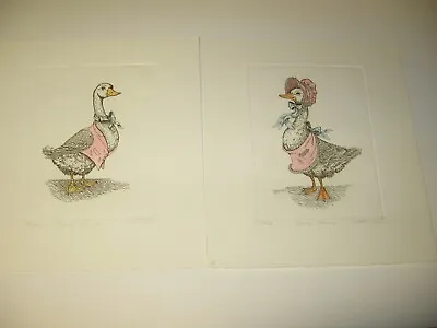 2 Etchings Signed Limited Edition By Martha Hinson Flucy Goosy & Dandy Gandee • $18.99