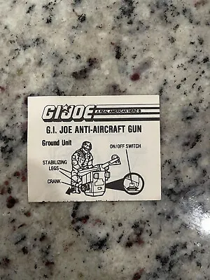 $10 • Buy GI JOE ANTI-AIRCRAFT GUN BLUEPRINTS Vintage Action Pack Instructions ONLY 1987