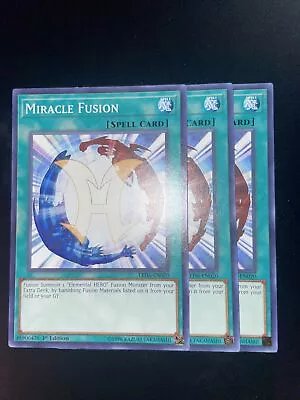 3x Miracle Fusion - LED6-EN020 - Common - 1st Edition Magical Hero Near Mint • $1.50