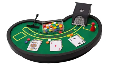 Mini Blackjack Table With Cards Chips Sweeper & Dealer Shoe • $20