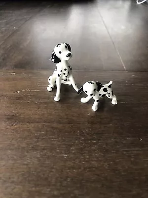 Vintage Miniature Ceramic Dalmatian Puppy And Dog Set Of 2 • $6