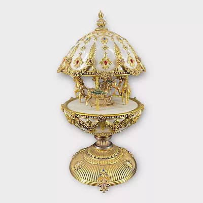 Vintage Franklin Mint Faberge Imperial Carousel Egg Music Box VG • $33