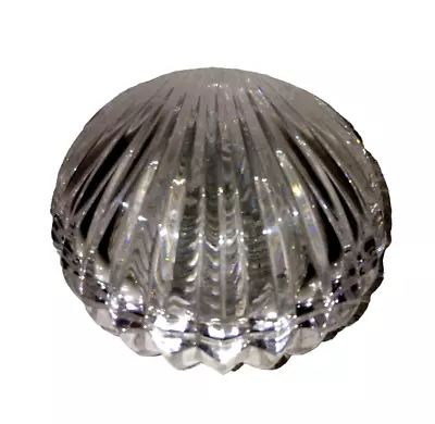 Vintage Cut Glass Crystal Clam Shell 2 Piece Vanity Trinket Jewelry Box 4  • $19.99