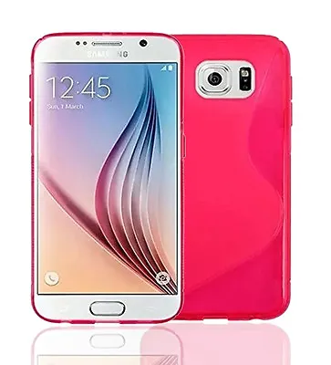 Premium Hot Pink Silicone Gel S-Line Wave Design Case Cover For Samsung S6 • £1.99