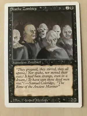 Magic The Gathering Card Game Revised Edition Black Card Scathe Zombies • £4.99