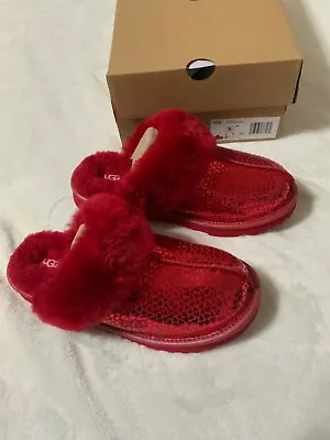 Nib Ugg Girls Youth K Cozy Ii Gel Hearts Slip-on Slipper Shoes 5 Y Red Gel Heart • $67.49