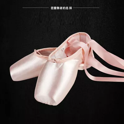 Ladies Professional Ballet Dance Pointe Shoes With Ribbon Women Satin Toe Shoes • $19.99