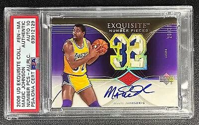 Magic Johnson Psa Auth 2006 Ud Exquisite Number Pieces Patch Dna 10 Auto 20/32 • $48