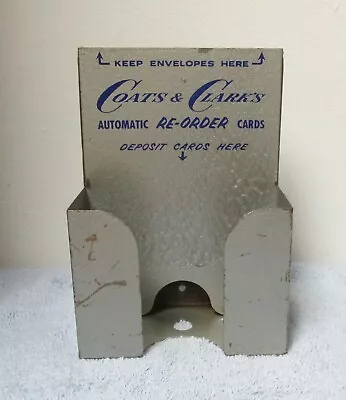 Vintage Metal Coats & Clark's Thread Automatic Reorder Card Box General Store • $29.95