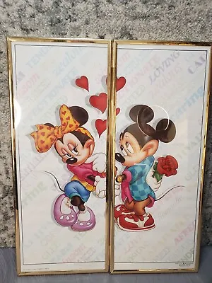 Walt Disney  -  Mickey & Minnie Mouse In Love  Sweethearts  Framed Poster 16x20  • $10