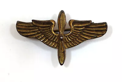 Vintage Sterling Silver Airforce Aiviator Pin Wings And Propeller Gold Plated • $9.95