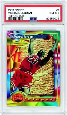1993-94 Topps Finest #1 Michael Jordan Refractor PSA 8 • $1055
