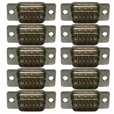 SVGA VGA 15 Pin HD15 D Sub Male Solder Type Connector Chassis Adaptor 10 PACK • £6.62