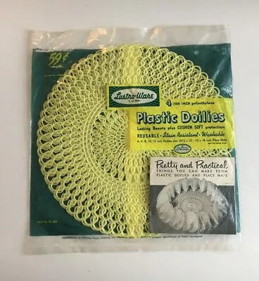 10 Vintage Plastic Doily - Lustro-ware Yellow And Tupper (Tupperware) Off White • $16