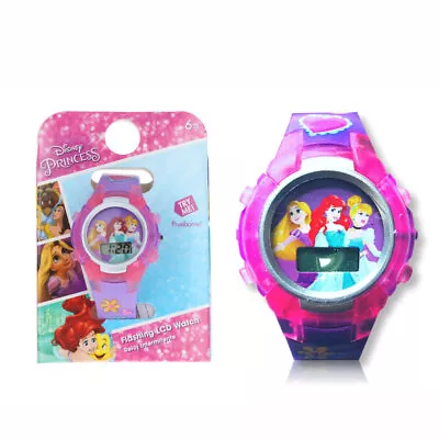 $11.95 • Buy DISNEY PRINCESS Flashing LCD Lights Digital Watch Kids Girls Gift Wristwatch 6+