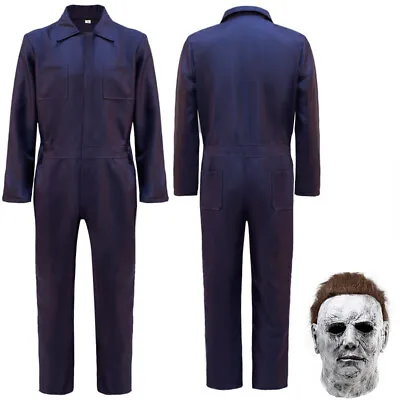 Michael Myers Cosplay Costume Mask Killer Michael Halloween Horror Latex Mask US • $35.97