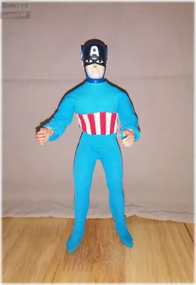 Mego Corp. 1974 Captain America 8  Action Figure With Uniform • $44.95