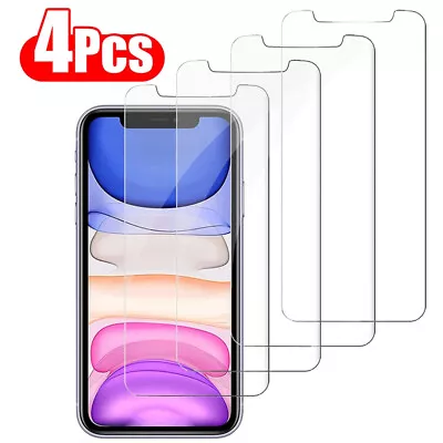 $7.29 • Buy 4x Tempered Glass Screen Protector For IPhone 12 13 11 Pro Max Mini XR X XS MAX