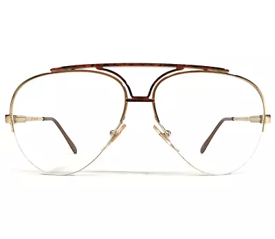 Vintage COTTET Eyeglasses Frames 777 Brown Tortoise Gold Half Rim 54-14-125 • $39.99