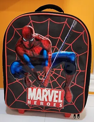 Marvel Spider Man Rolling Suitcase Kids Travel Luggage Toddler Gently Used • $12.97