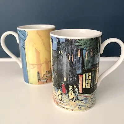 Dunoon Vincent Van Gogh Cafe Stoneware Coffee Tea Mug Cup 10 Oz Set Of 2 • $18