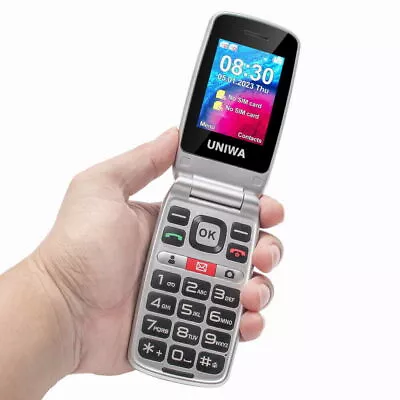 UNIWA V202T Unlocked 4G Flip Senior Mobile Phones Dual Screen SIM SOS Button • $108.53