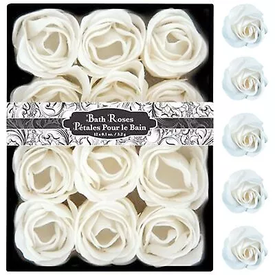 Floral Scented Bath Soap Rose Flower Petals White 12 Count Soap & Decor Roses • $12.95