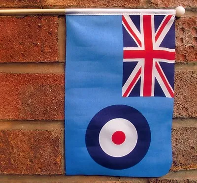 R.A.F. ENSIGN HAND WAVING FLAG 9  X 6  ROYAL AIR FORCE With Pole BRITISH RAF • £3.75