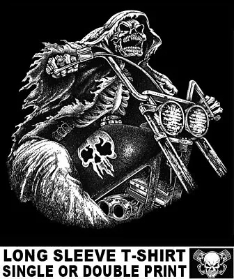$25.99 • Buy Grim Reaper Death Hot Rod Outlaw Biker V Twin Motorcycle Rider Skull T-shirt Tb1