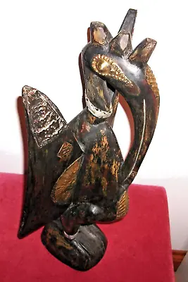 Senufo - Kalio - Hornbill Statue - Wood With Metal Adornments - Mali/Ivory Coast • £180