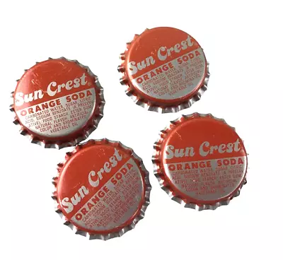 Lot 4 Unused Vintage ORANGE CREST Soft Drink Soda Metal Bottle Caps • $7.49