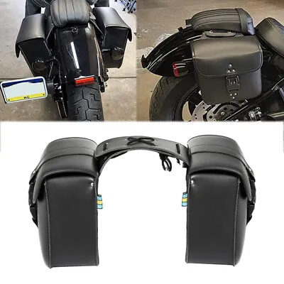 Black Side Saddle Bags With Lock For Kawasaki Vulcan 750 800 900 1500 1600 2000 • $75.99