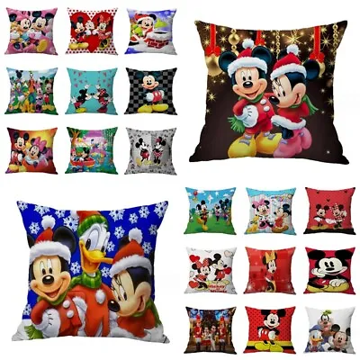 Mickey Mouse Minnie Throw Pillow Case Cushion Cover Sofa Home Office Decor Gifts • £4.98