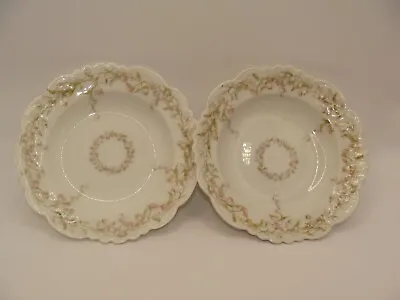 Set Of TWO Antique C. Ahrenfeldt Limoges Porcelain 5  ~ Butter Dishes ~ VGC ~ • $11.70